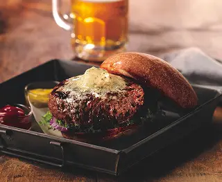 Signature burger topped with premium Butterball Farms compound butter