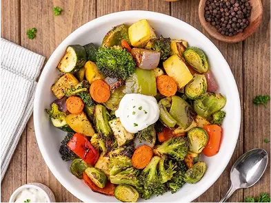 Marinated grilled vegetables and mushrooms