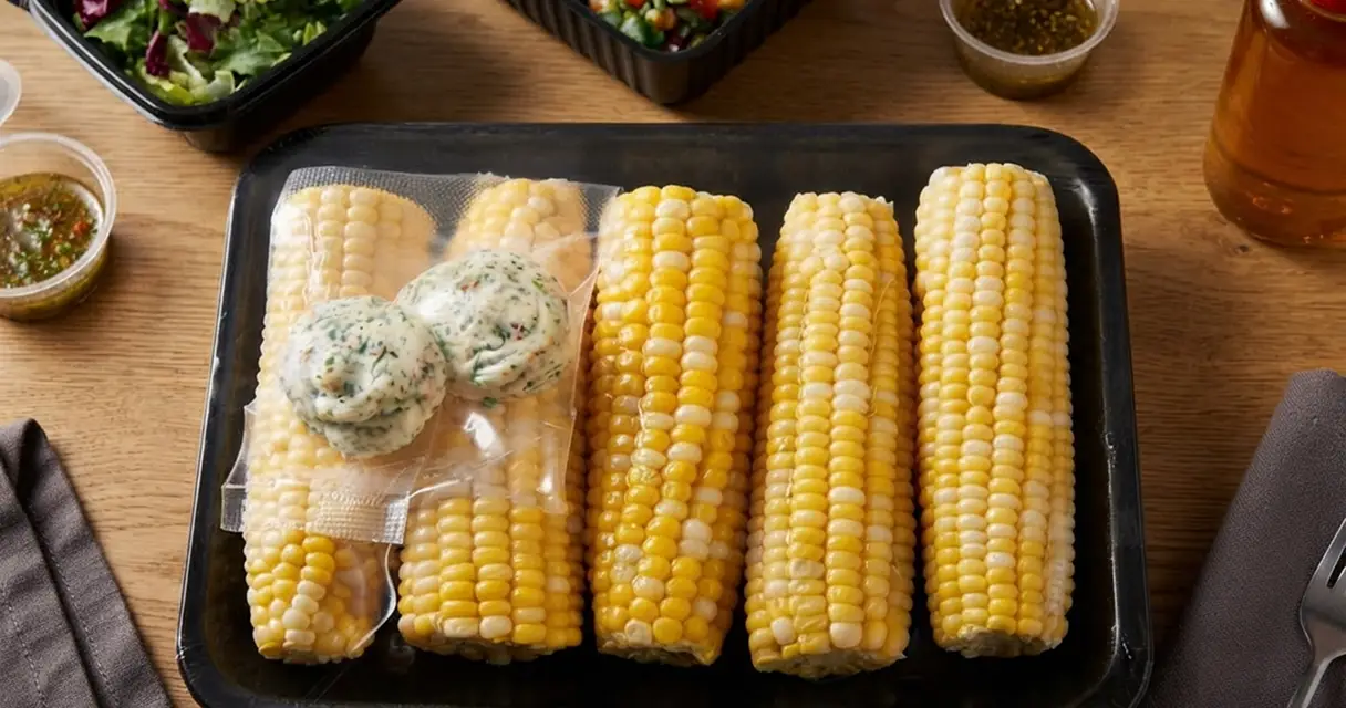 A platter of compound butter dollops in plain, herb and chive varieties