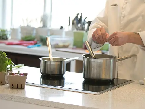 Chef developing a new flavor concept in the kitchen