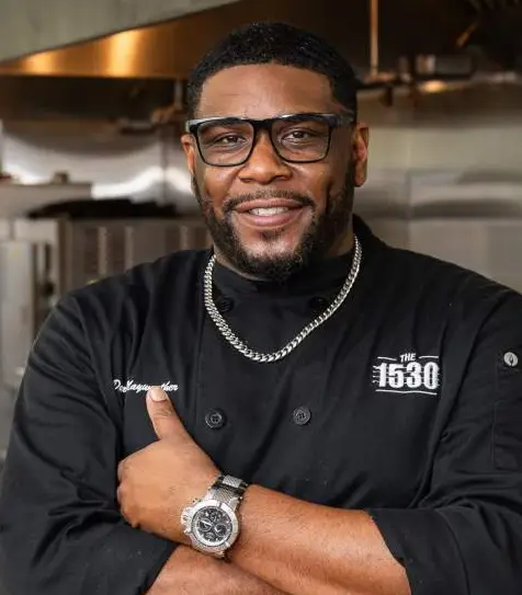 Chef Darrin Mayweather in a professional kitchen