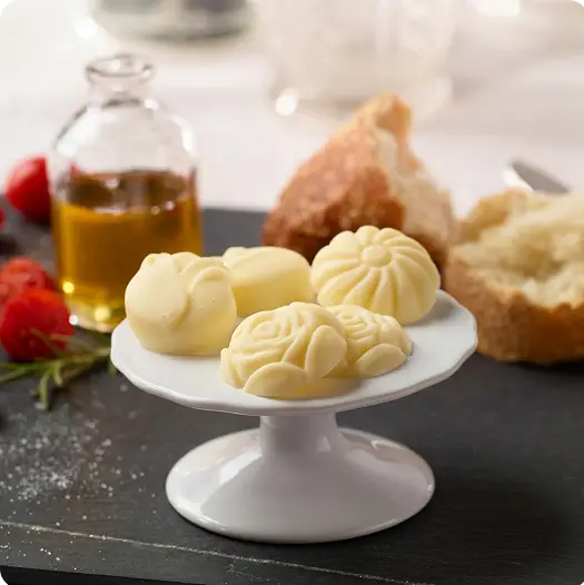 Artisan-quality embossed tabletop butter from Butterball Farms