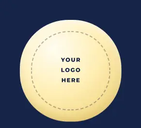 Your logo here placeholder circle on a dark navy background