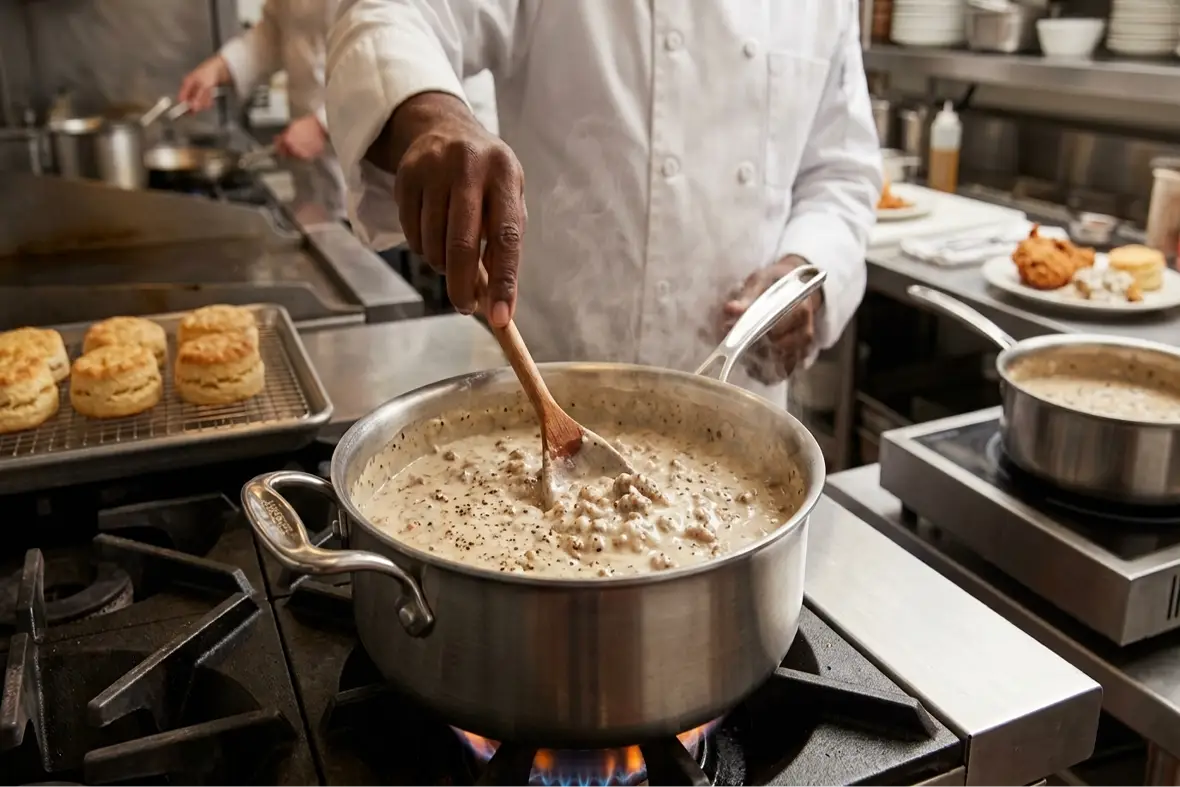Hearty, comforting flavor without the labor — a holiday table spread with roast turkey, gravy, mashed potatoes, green bean casserole and rolls