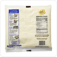 The back of a Quik-Creations® bag, showing the nutrition panel